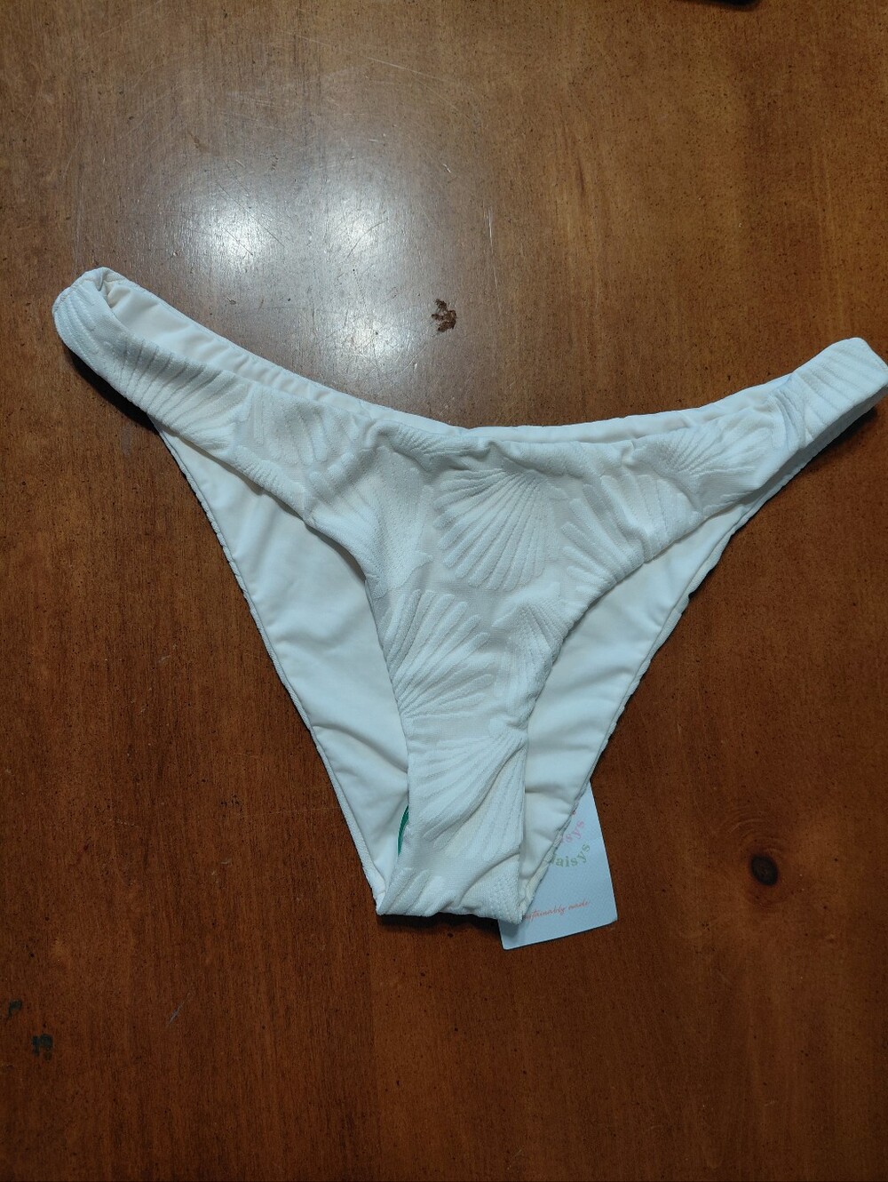NWT Dippin Daisy's Nocturnal Bikini Bottoms Medium Gardenia Seashell White